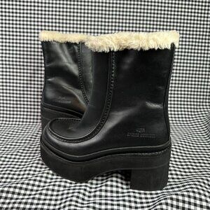 Ugg x Opening Ceremony Leather Shearling Moc Toe Black Boots Women's Size 7